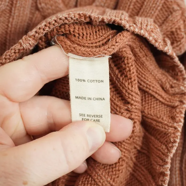 Gilded Intent Size Large Sweater Rust Asymmetrical Cable Knit Grunge Boho Indie - Image 3