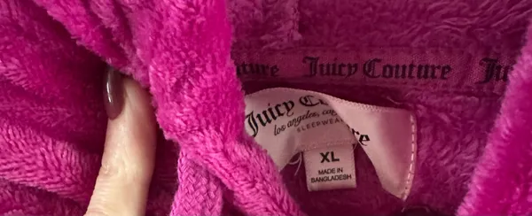 Juicy Couture Velour Tracksuit Set Pink Hoodie & Pants XL Women - Image 8