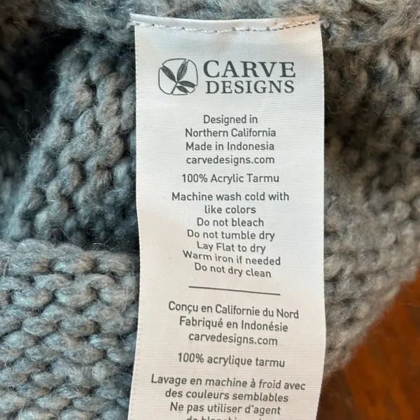Carve Designs Sage Green Chunky Knit Crew Neck‎ Sweater Womens Large Relaxed Fit - Image 4
