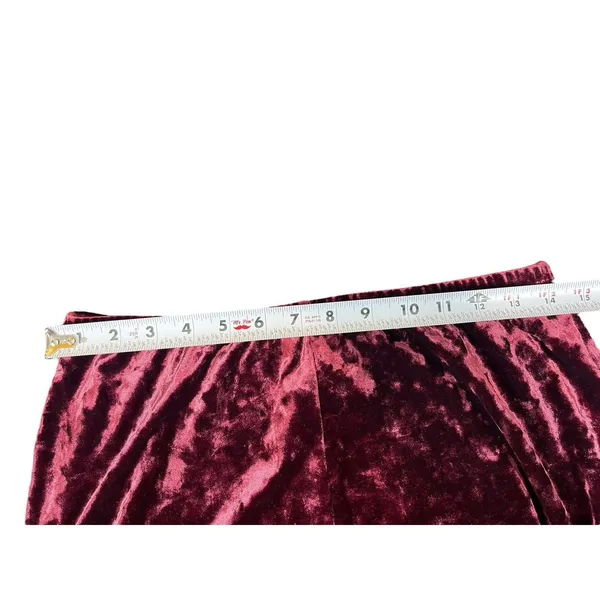 VTG Y2K 90s Fashion Bug Crushed Velvet Gothic 2-Piece Set Skirt Set M Burgundy - Image 13