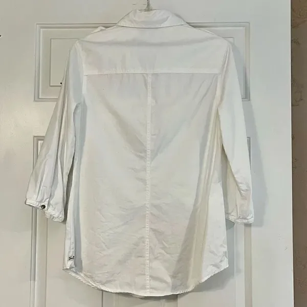 Seven For All Mankind Snap Button Up White Blouse Small - Image 4
