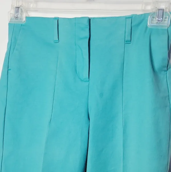Boden straight leg cropped teal dress work pants sz 2 R regular - Image 2