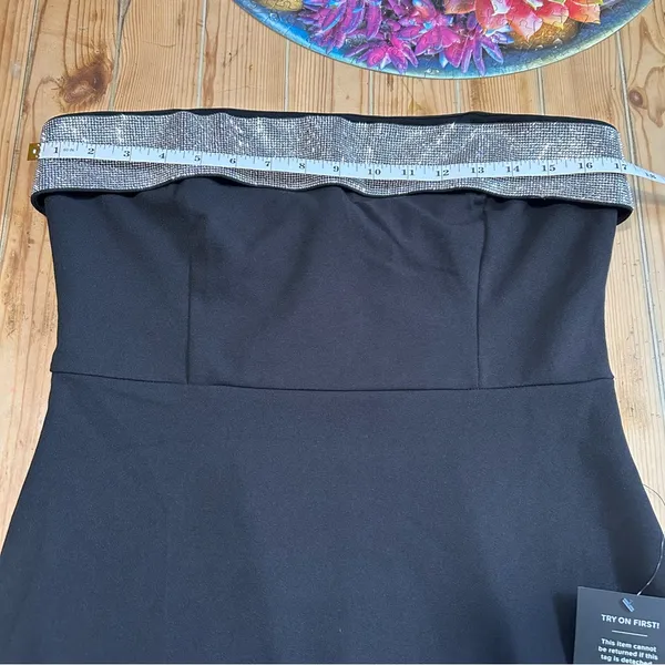 NWT Lulus Unbelievable Sparkle Black Rhinestone Strapless Mini Dress - Image 8