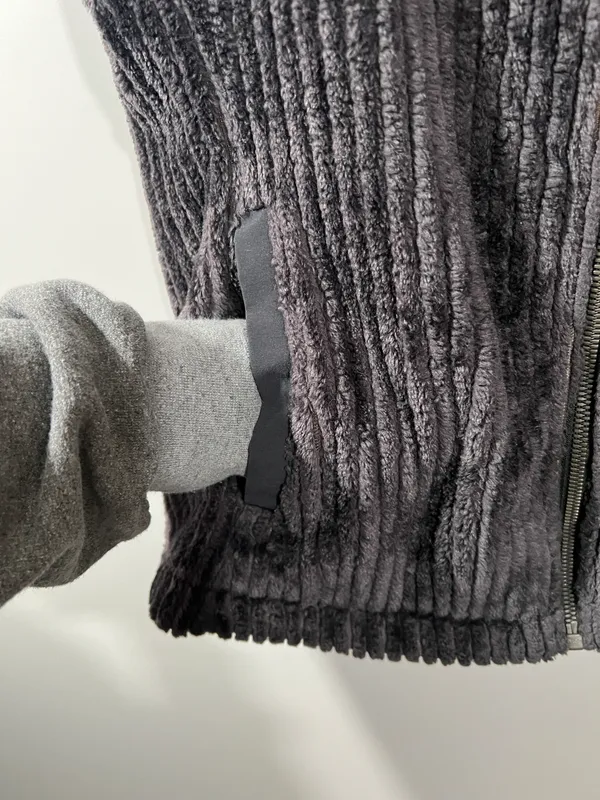 Fluffy Vest With Big Collar Size Medium Dark Gray - Image 3
