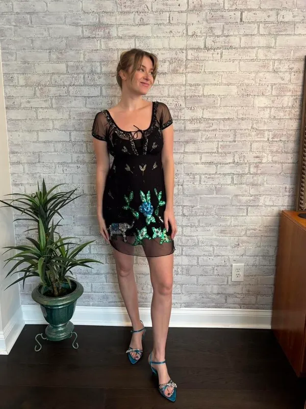 Free People Sheer and Sequin Mini Dress - Image 5