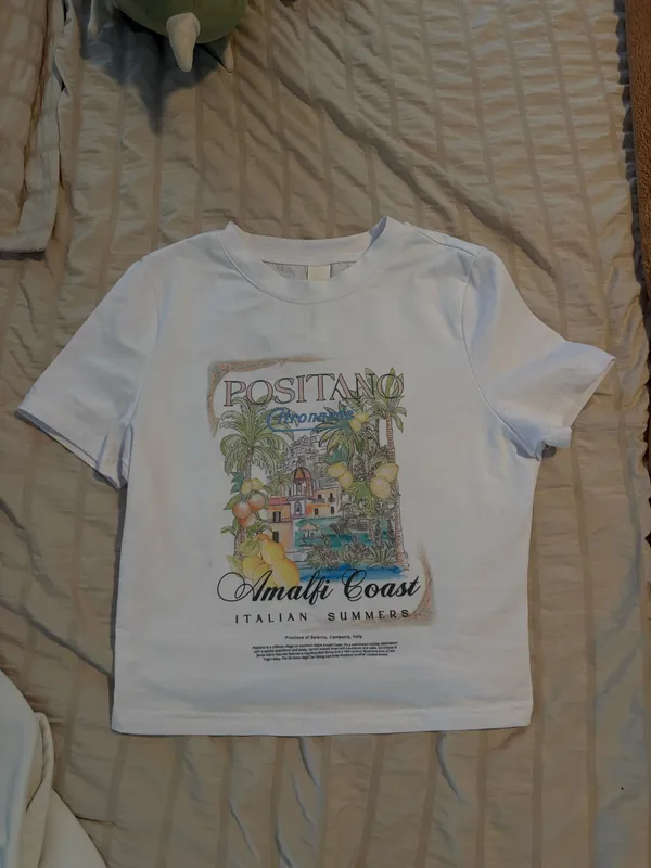 Amalfi Coast Baby Tee White - Image 2