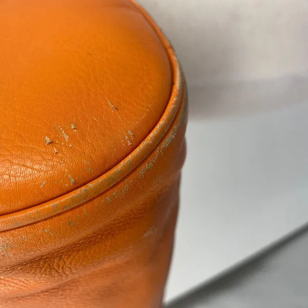 Vintage Y2k Juicy Couture Barrel Shoulder Bag Purse Leather Orange Logo Charm - Image 11