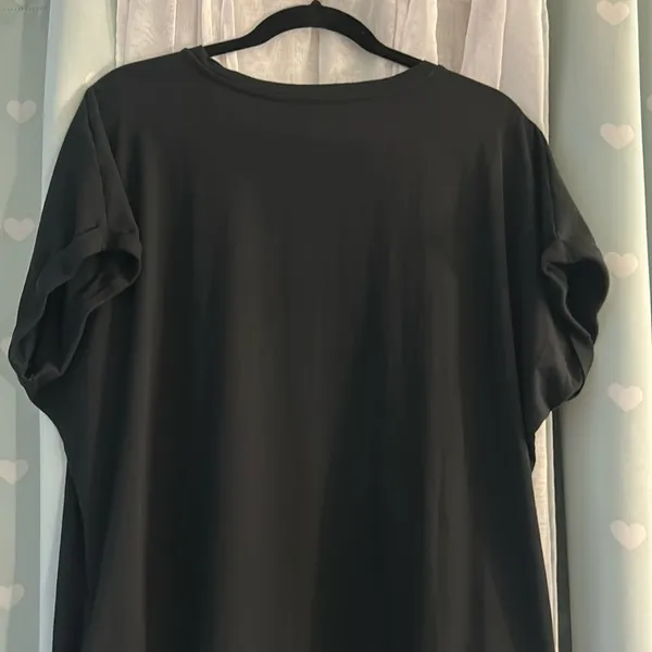 New York & Co Size M Black Cuffed T Shirt Dress - Image 6