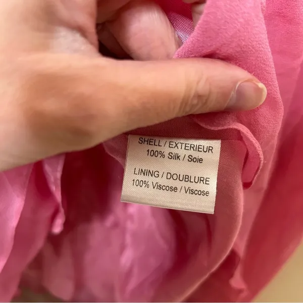 FLAW Badgley Mischka Pink Bejeweled Dress Gown Y2K Vibe Sleeveless 100% Silk - Image 3
