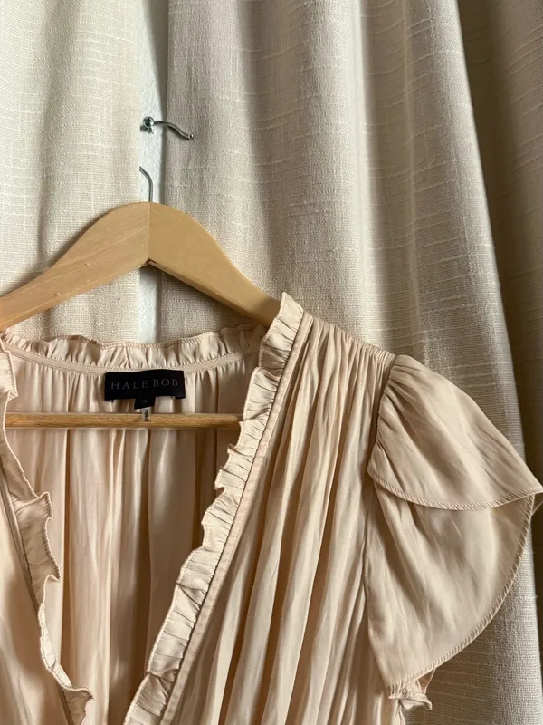Hale Bob Soft Cream Ruffled Maxi Dress - Image 3
