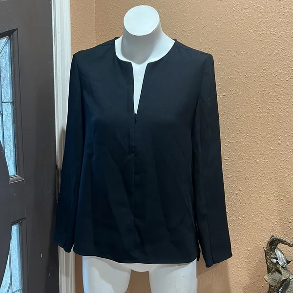 Club Monaco black long sleeve blouse - Image 2