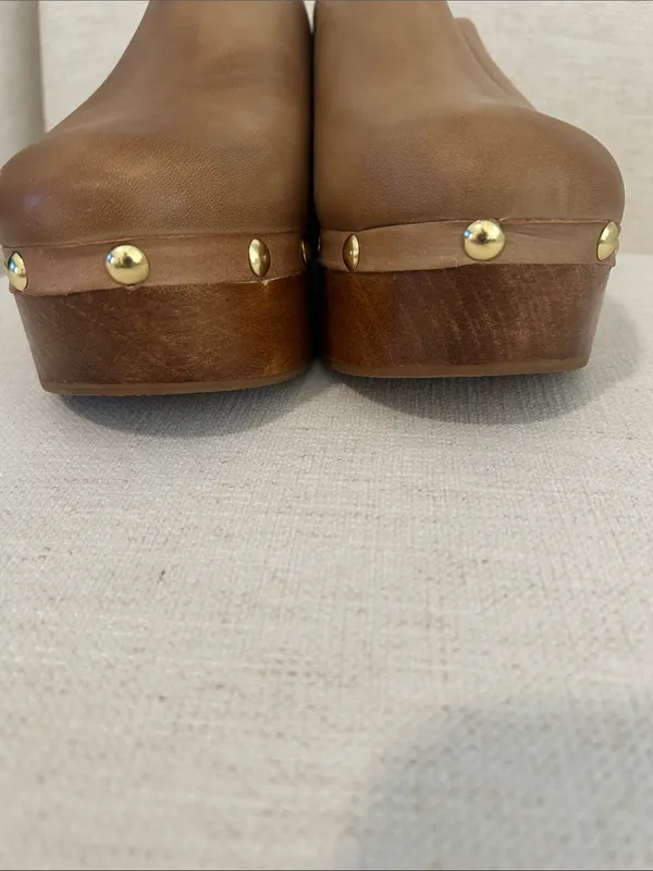 FREE PEOPLE Calli Clogs, Tan Leather, Size 11, NWOT - Image 10