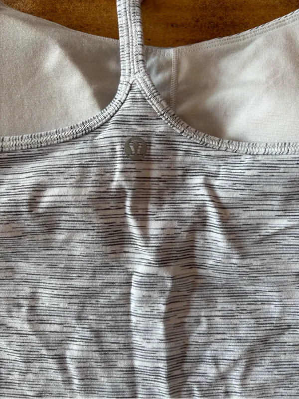 Lululemon Women’s Power Y Tank Top Space Dye Camo White Silver Spoon - Image 4