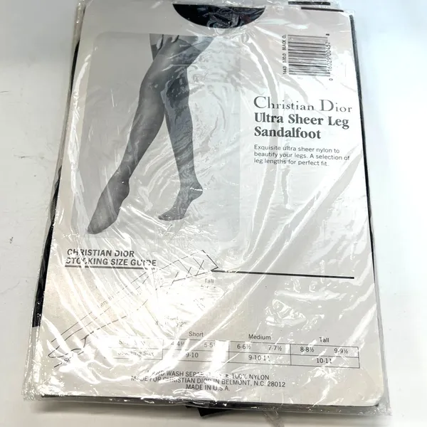 Set of 3 New Vintage Christian Dior hosiery sheer lace thigh-high Black tall 10 - Image 10