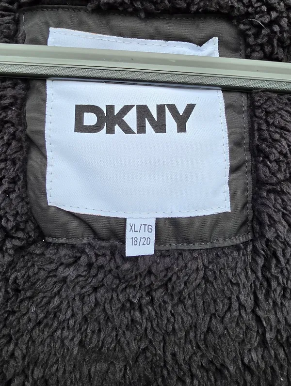 DKNY Puffer Black Sherpa Lined Jacket XL - Image 10