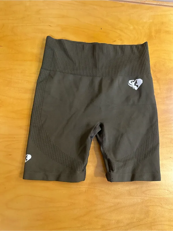 Women’s Best Power High Waist Cycling Shorts Small Dark Olive - Image 6