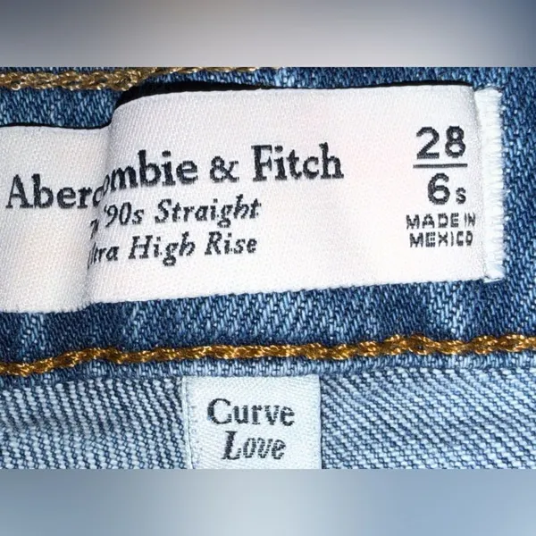 Abercrombie & fitch curve love 90’s straight ultra high rise jeans 6/28 Short #7 - Image 7