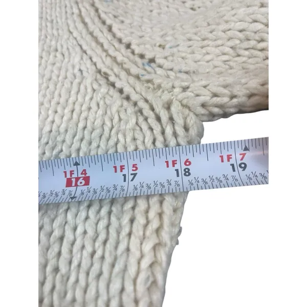 Abercrombie & Fitch Lambswool Chunky Knit Cardigan Sweater Cream VTG Y2K READ - Image 11