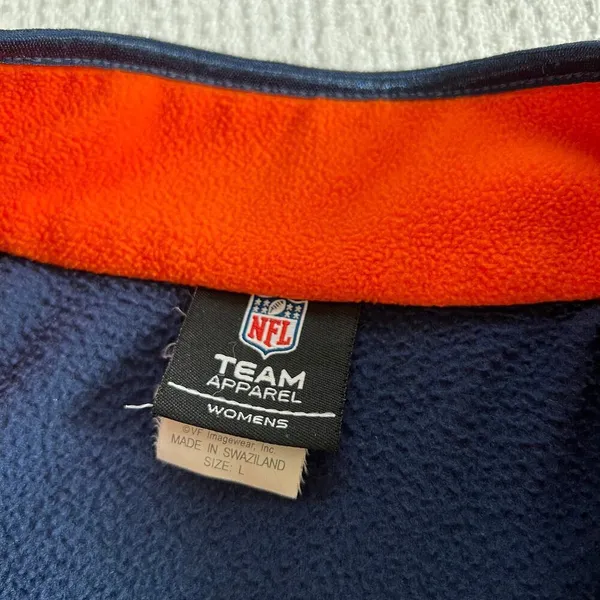NFL Team Apparel Denver Broncos Pullover Fleece Sweater Womens Large Quarter Zip - Image 8