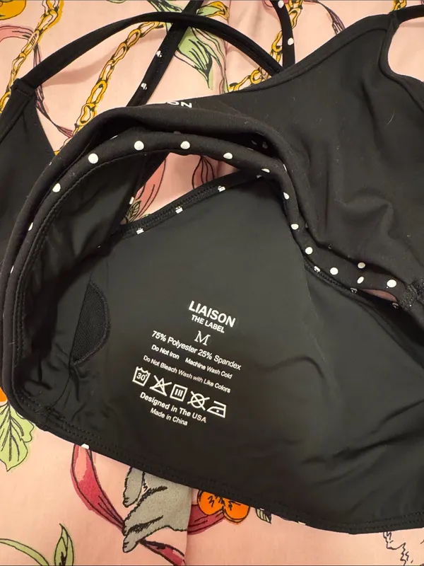 Liaison the Label Black Polka Dot Workout Set Size M - Image 4