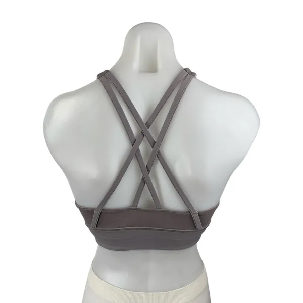 Lululemon Energy High-Neck Longline Gray Yoga Athletic Sports Bra Crop Top Sz 4 - Image 2