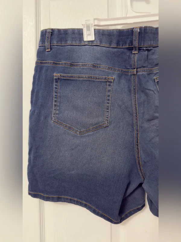 Terra & Sky Indigo Stretch Denim Shorts - Image 5