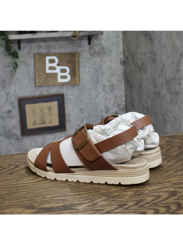 Easy Street Daydream Womens Slingback Wedge Sandals DAYDREAM Cognac Brown 9WW - Image 2