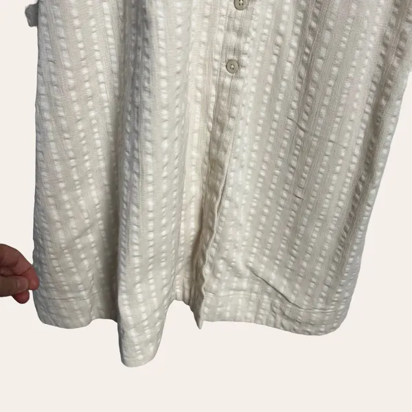 Madewell Puff-Sleeve Button-Wrap Striped Midi Dress Size 6 - Image 10