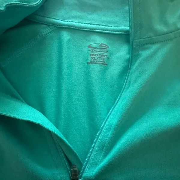 Champion women's XL activewear pullover blue collared 1/4 zip long sleeves c9 - Image 2