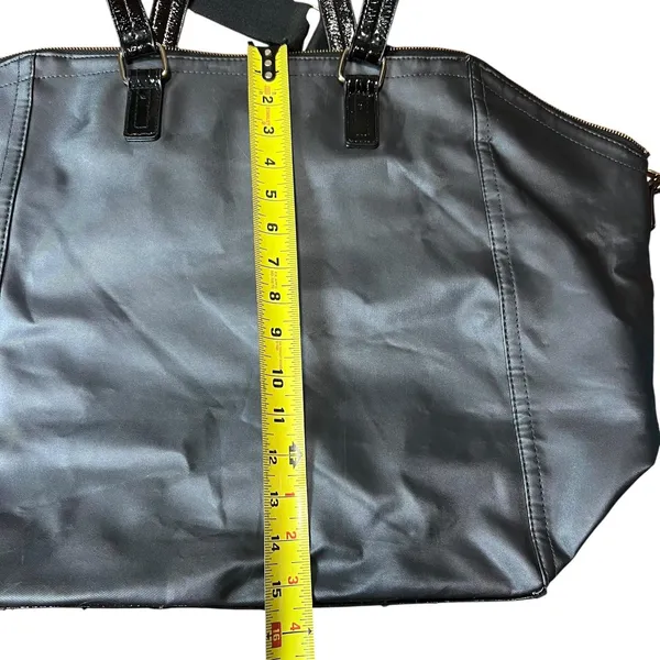 Victoria's Secret Duffle Bag Womens Large Black Nylon Leopard Lining Travel - Image 8