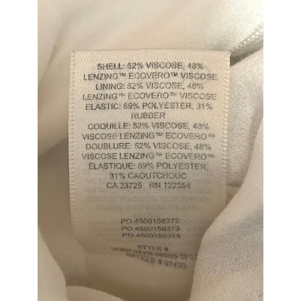 Aritzia Wilfred White Short Puff Sleeve Corset Bandeau Smocked Crop Top Size 2XS - Image 4