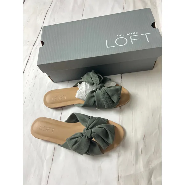 LOFT Women's Green Bow Style Sandals Sz 7 - Image 10