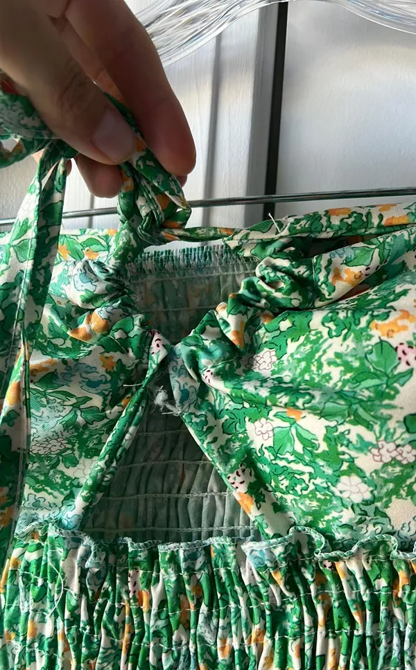 Green ruffle mini dress Size XS - Image 2