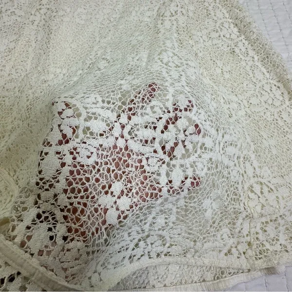 Free People Holy Mountain Mini Floral Crochet Dress Ivory Cottagecore Coquette - Image 9