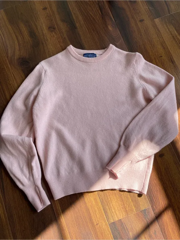 VTG Lands End 100% Lambswool Made in England Crewneck Sweater Jumper Pink S - Image 4