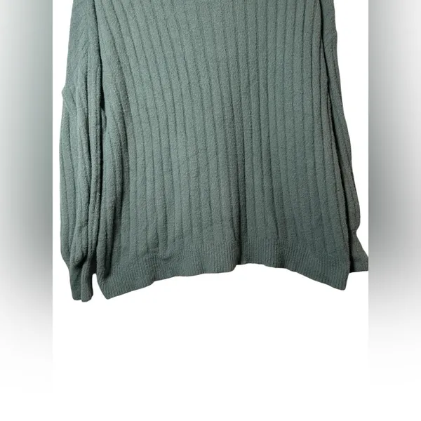 Aerie Ribbed Knit Crewneck Sweater Women’s XS Green Pullover Long Sleeve Cozy‎ - Image 4
