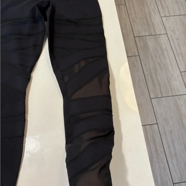 Lululemon black mesh leggings (flawed) size 4. - Image 4