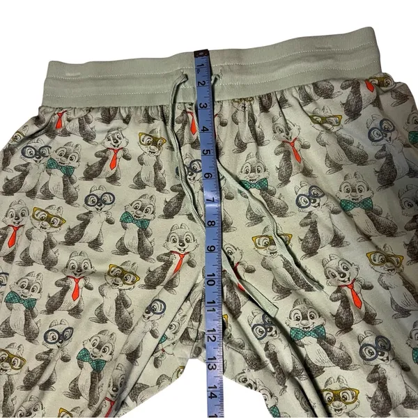 Disney Chip n Dale Mint Pajama Pants Nerd Glasses Tie Sleep Lounge Joggers L - Image 6