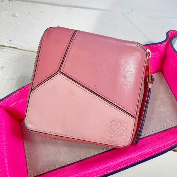 Pink Leather Puzzle Wallet - Image 2