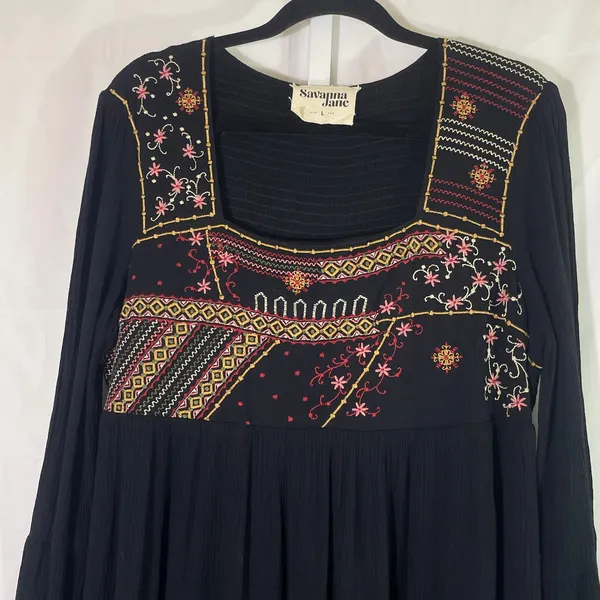 Savanna Jane Renaissance Aline Flare Dress - Women Size L - Black - Image 2