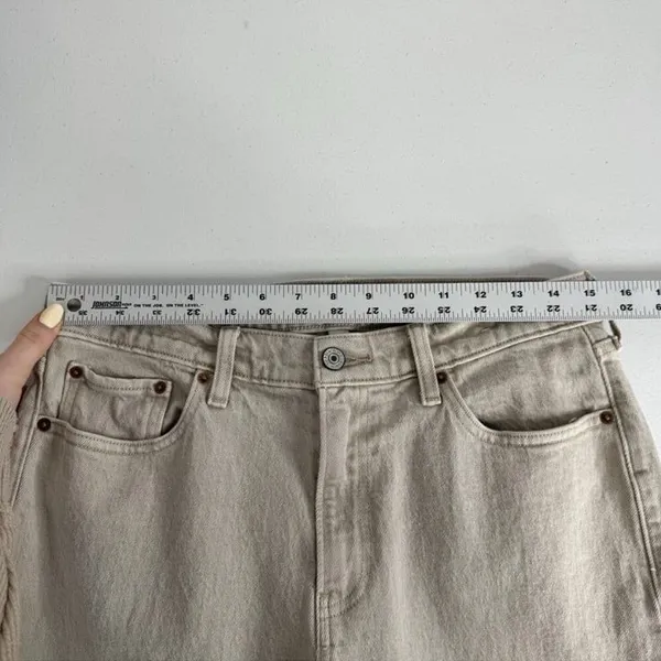 Abercrombie Curve love the baggy low rise beige jeans - Image 5