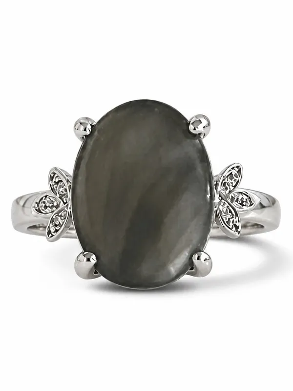 Luxury Collection Titanium Steel Silver w/ Sparkling Gemstone Cocktail Ring S 7 - Image 3