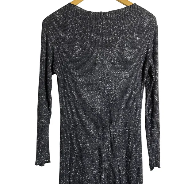 Rachel Pally Navy Metallic Ribbed Mara Maternity Long Sleeve Midi Dress Size S - Image 13