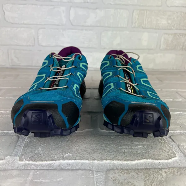 Salomon Speedcross 4 Shoes Womens 8.5 Blue Purple Trail Running Quicklace Lugs - Image 9
