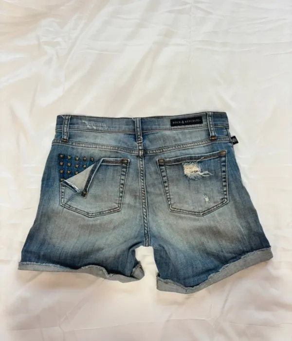 Rock & Republic Distressed Denim Shorts Size 6 - Image 2