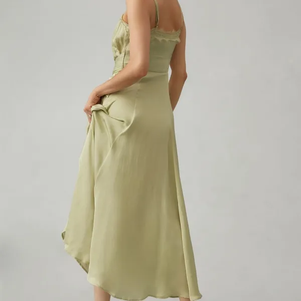 Elegant Light Green Midi Dress Size XL - Image 2