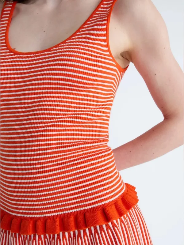 Free Assembly stripped Skirt Set M Orange Size M - Image 4
