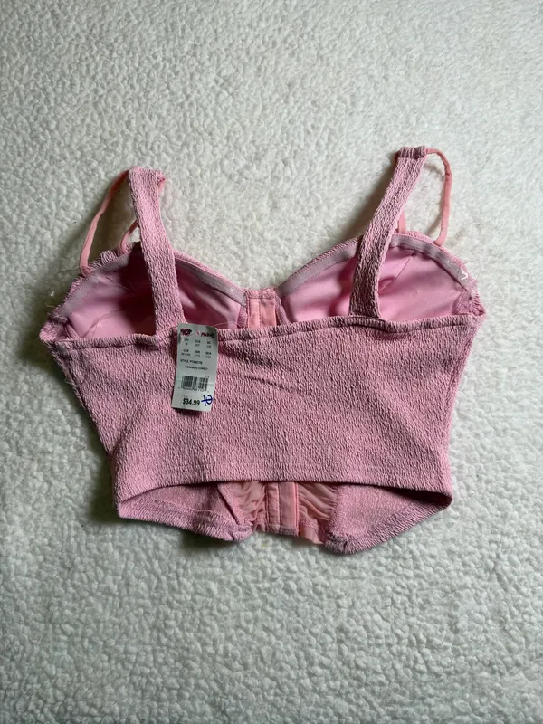 Madrag pink corset top with ruched detailing, size S #corset #ruched - Image 2