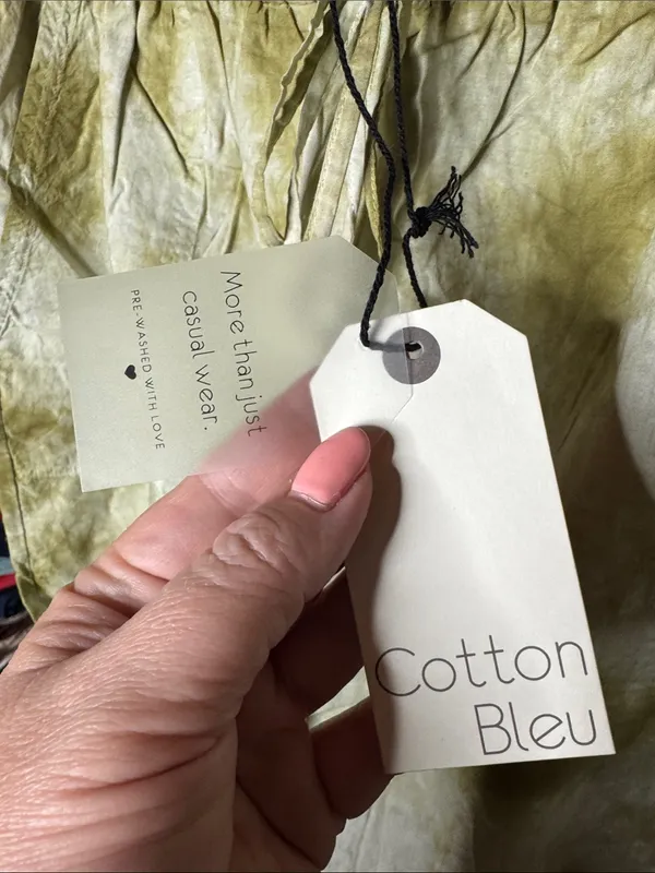 NWT Cotton Bleu Olive Tie Dye Drawstring Shorts 2X Lightweight Cotton - Image 4