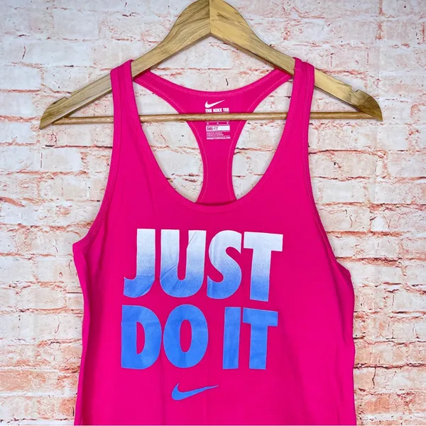 Nike | Hot Pink “Just Do It” dry fit racer back tank athletic fit - Image 2